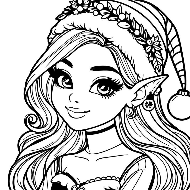 christmas girl elf realistic