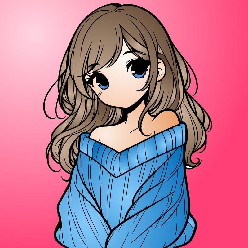 shy pretty girl wearing a sweater that is falling off one shoulder portrait