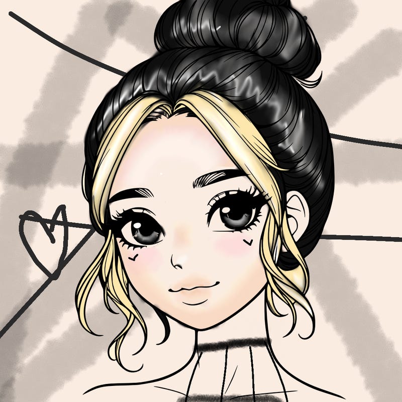 realistic pretty girl with hair in bun