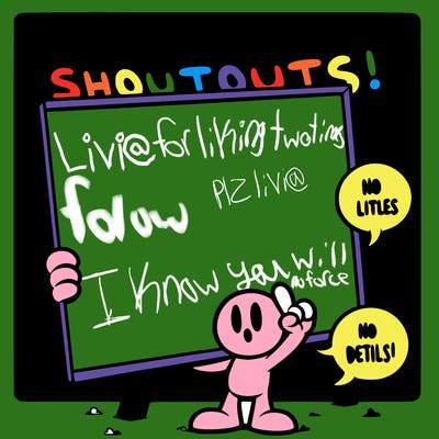 blank canvas that says above it shoutouts