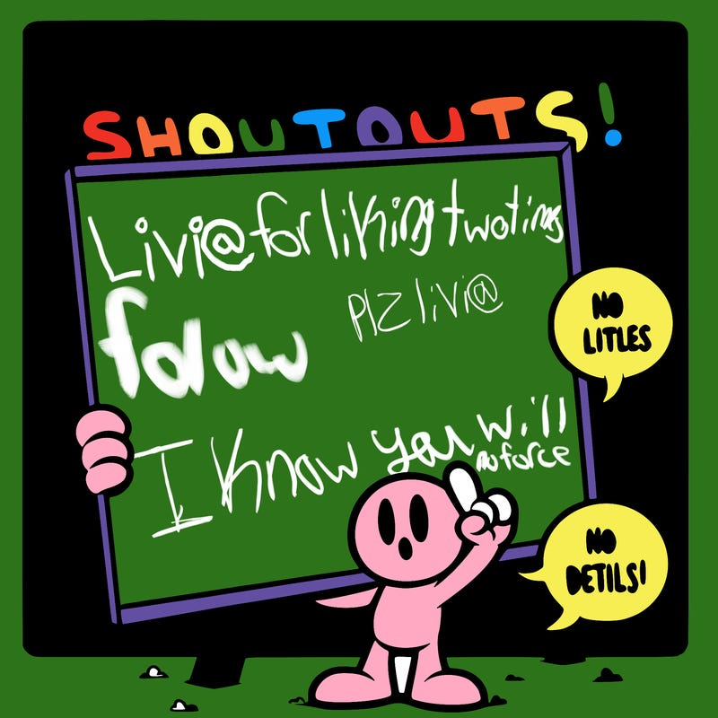 blank canvas that says above it shoutouts