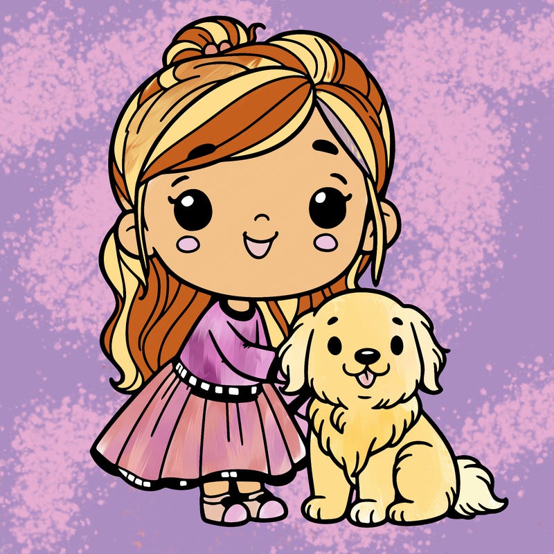 girl with a golden  retriever