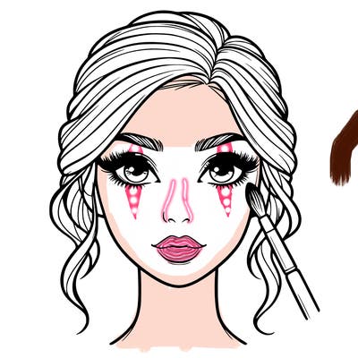 realistic person with makeup