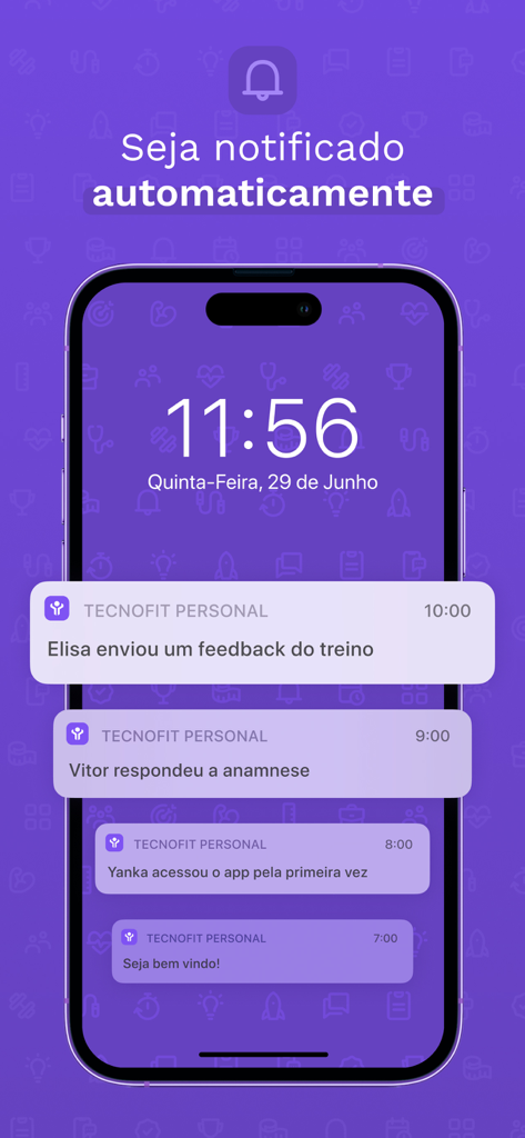 Tecnofit para Personal Trainer - Automated client notifications and feedback on the Tecnofit Personal Trainer app