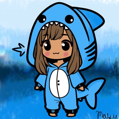 girl in shark onesie
