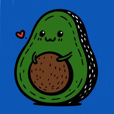 an avocado hugging an avocado