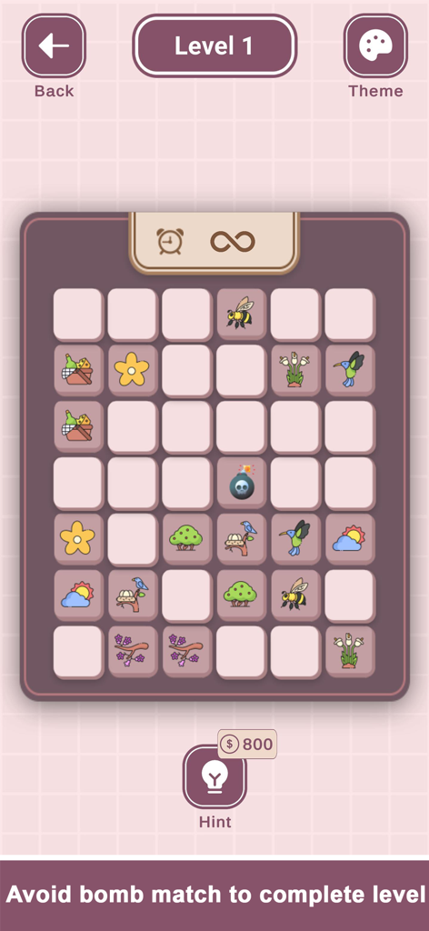 Flip The Tile matching game bomb blitz mode gameplay screen