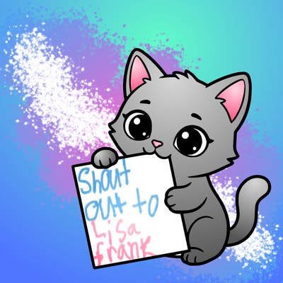 a small cat with a blank sheet of paper in its hand. the cat is sooooooo cute!