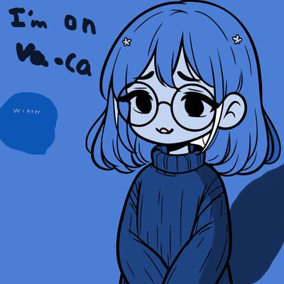 sad girl with glasses in a sweater