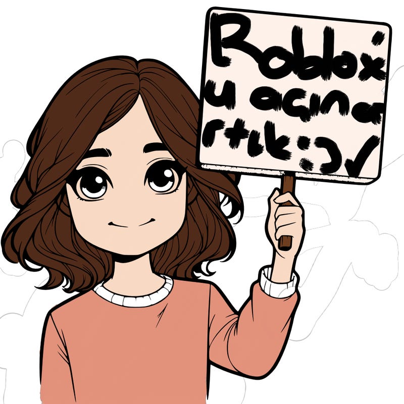 realistic girl holding up a sign