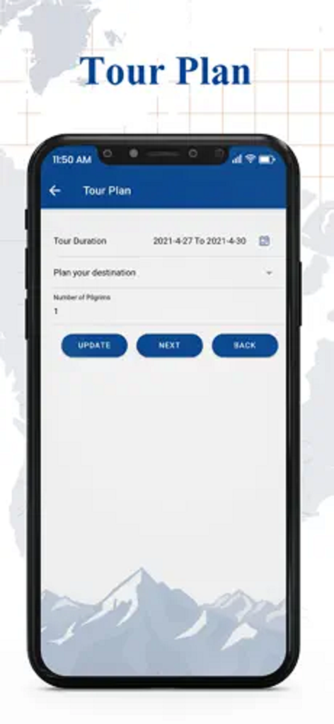 Tourist Care Uttarakhand - Tour plan screen for tourist registration in Uttarakhand