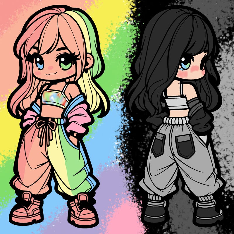 girl in crop top and baggy pants