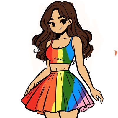 woman in a skirt and crop top