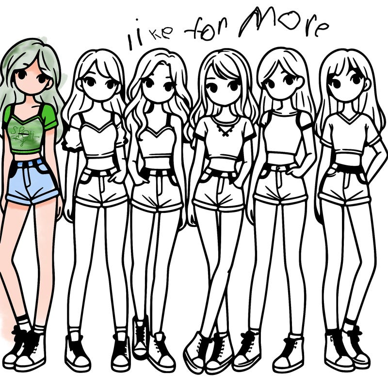 a group of girls wearing crop tops and shorts