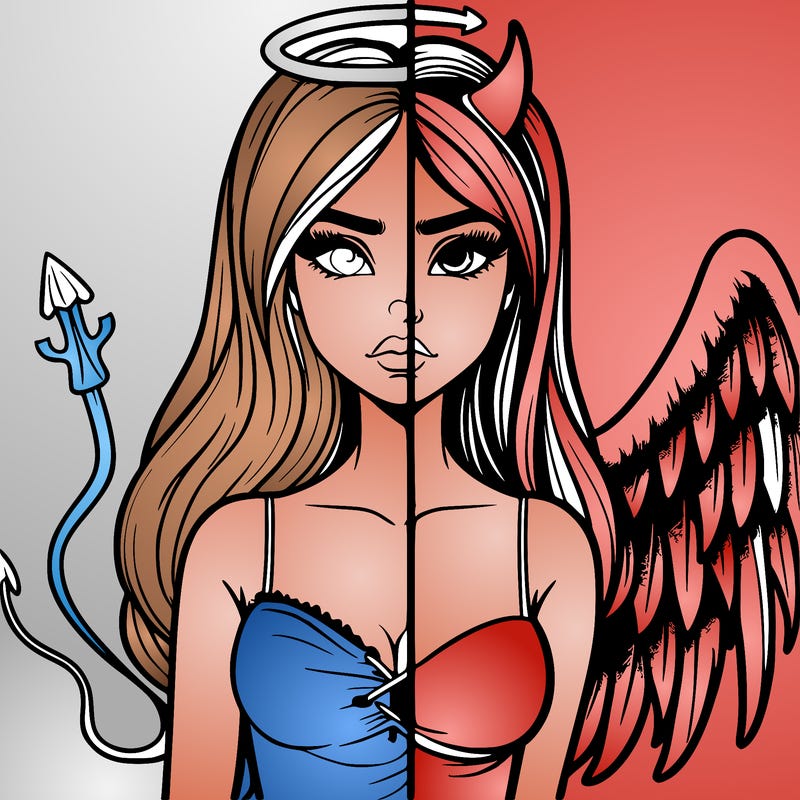 devil vs angel realistic girl