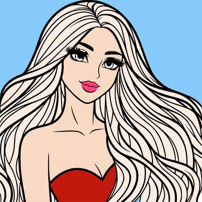 beautiful woman long hair