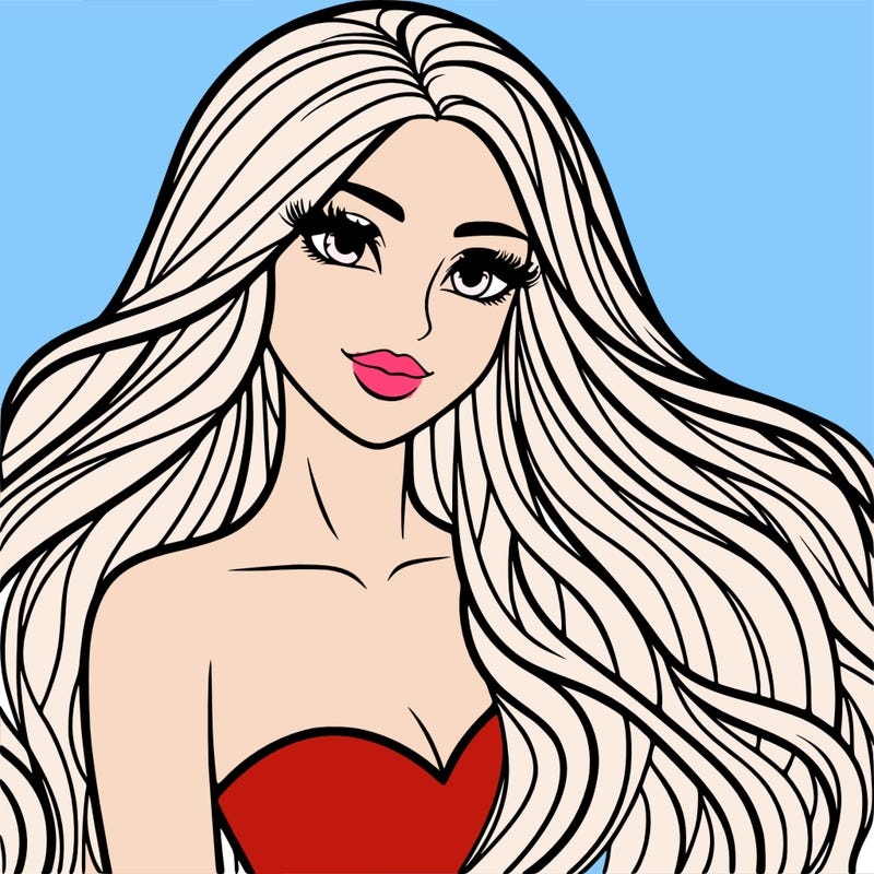 beautiful woman long hair