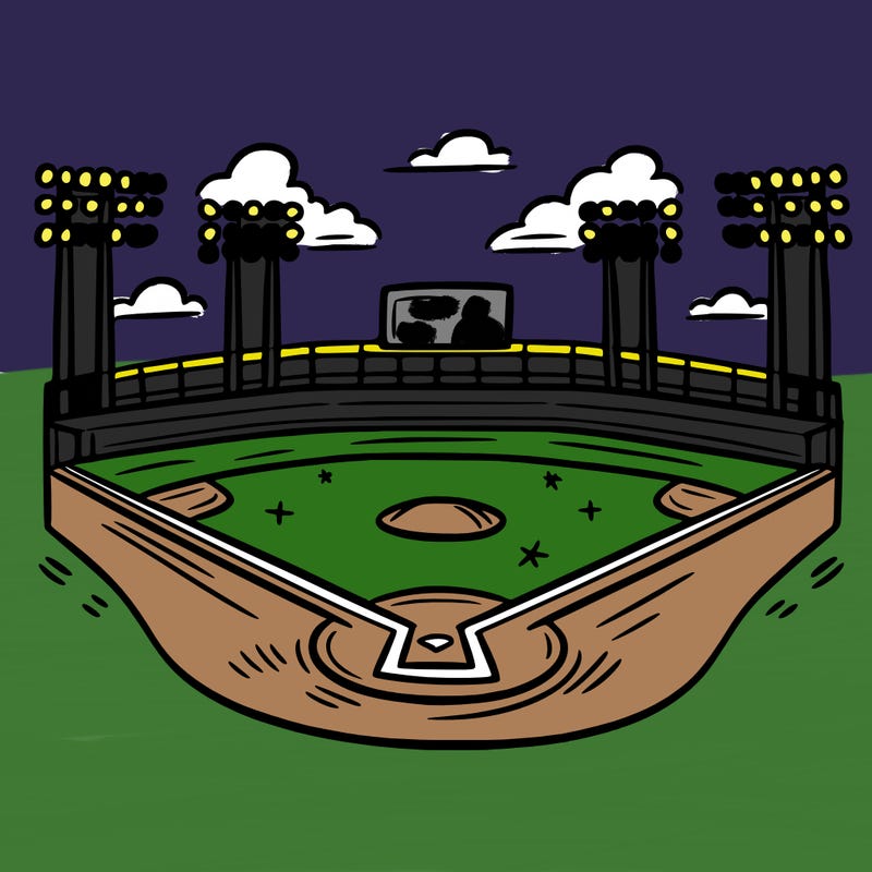 simple drawing of baseball field