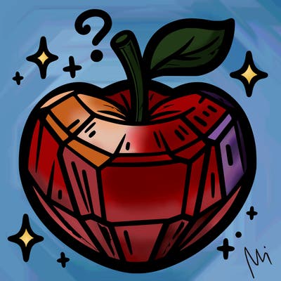 very shiny crystal apple