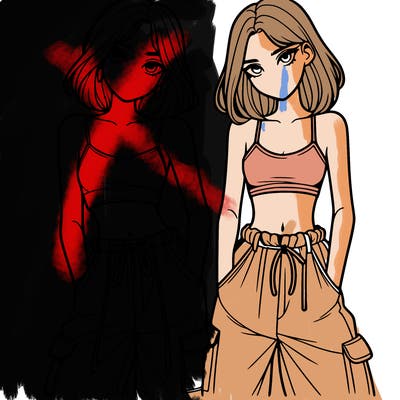 two girls with crop top with baggy pants