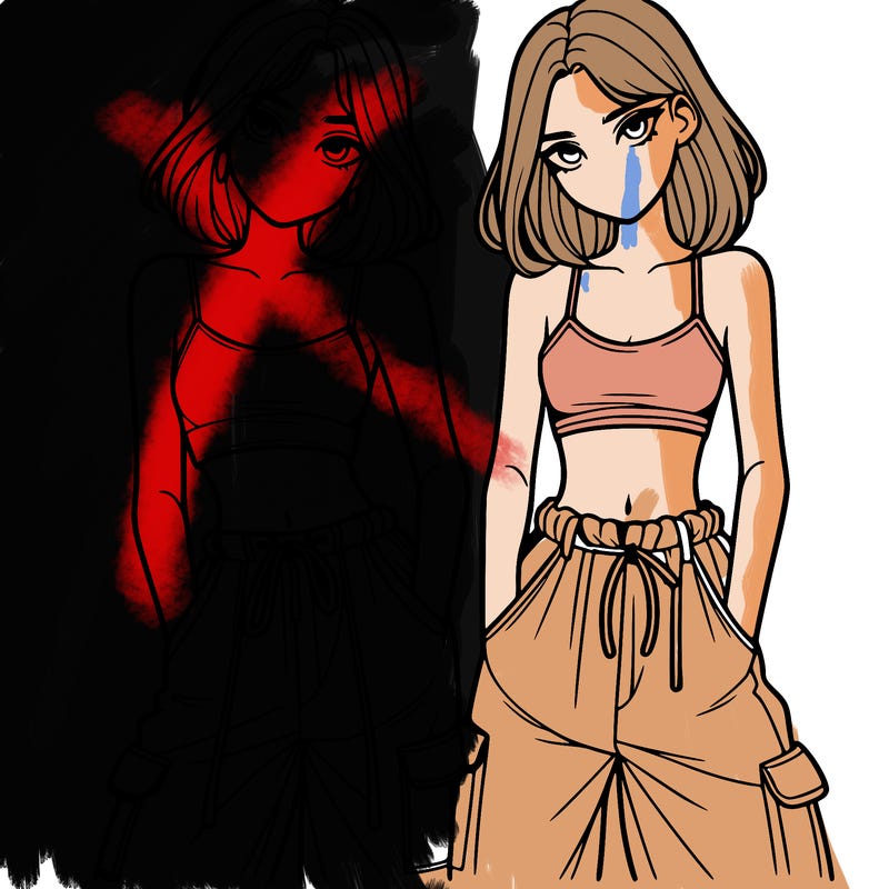 two girls with crop top with baggy pants