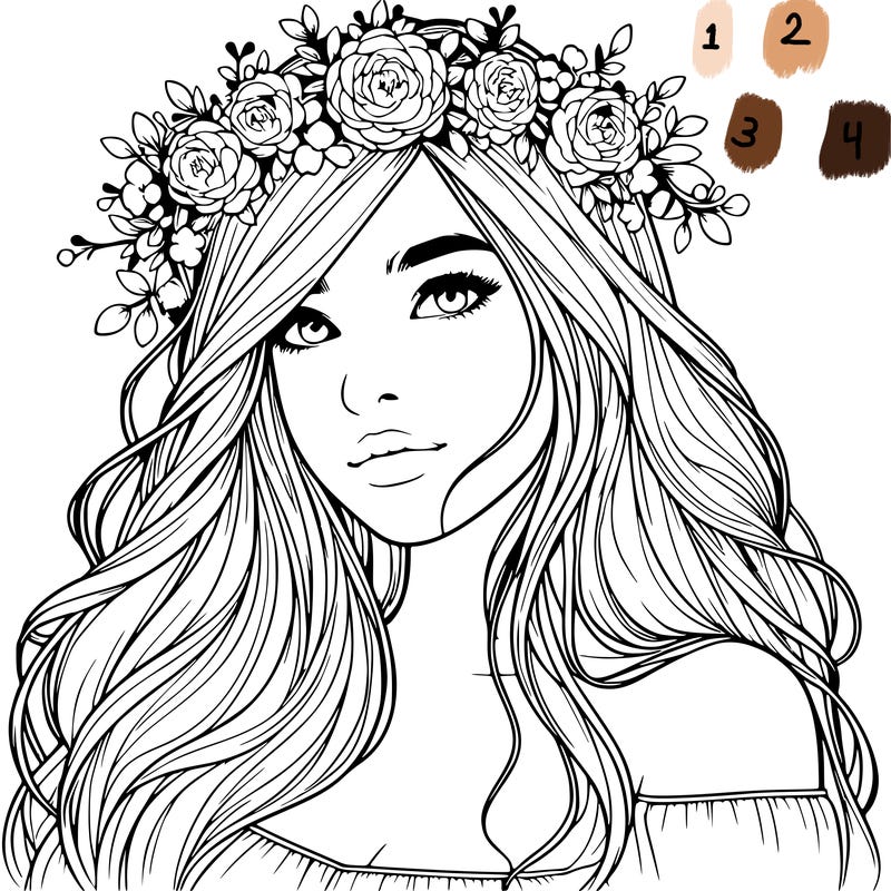 realistic girl with flower crown