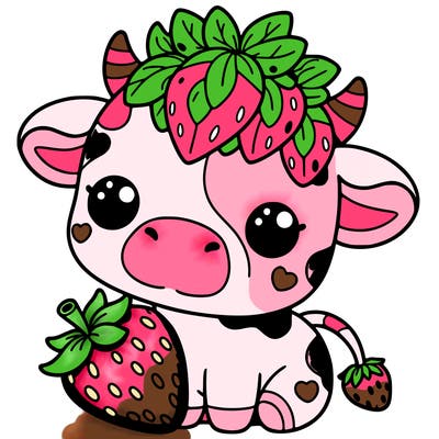 cute strawberry cow
