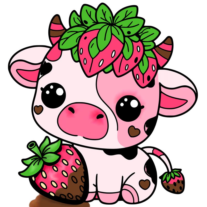 cute strawberry cow