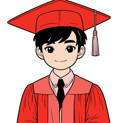 asian person graduating from school realistic