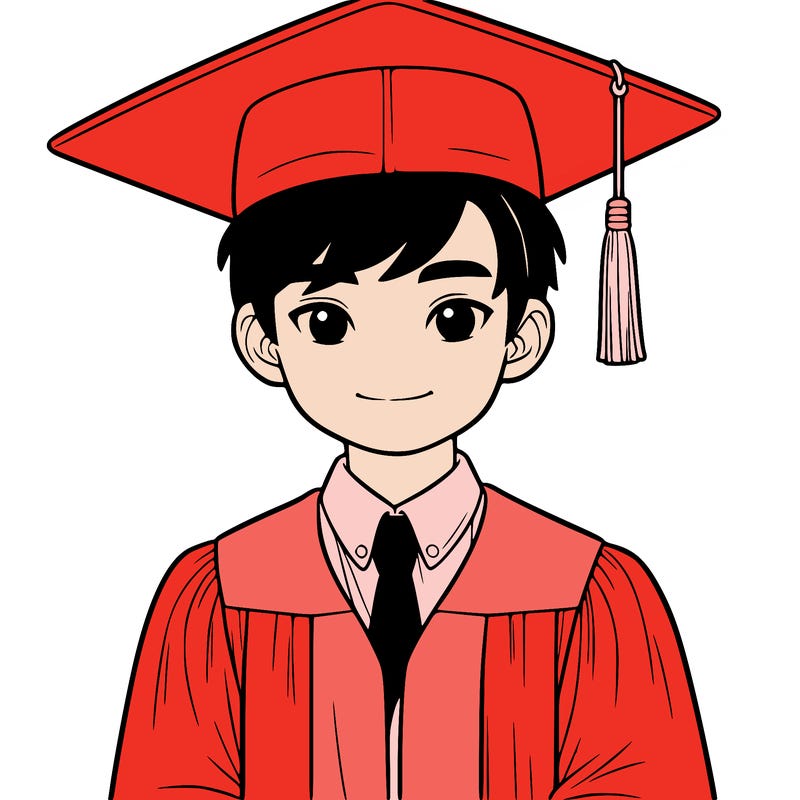 asian person graduating from school realistic