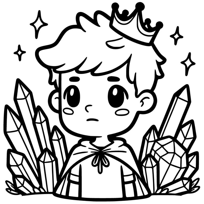 boy with crystals and crown