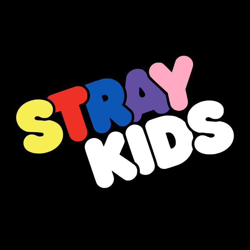 bubble letters saying stray kids