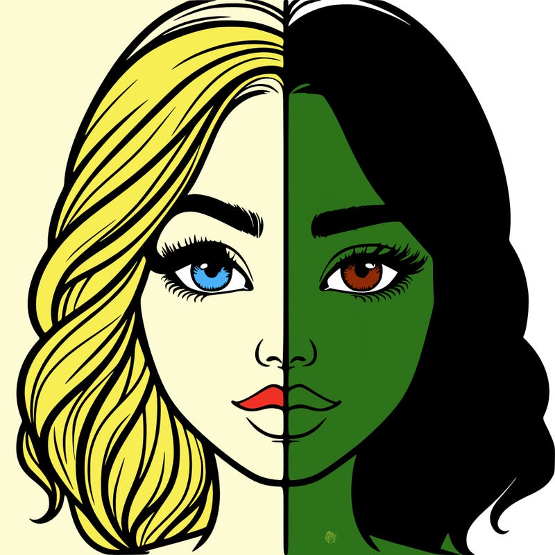 realistic girl split half