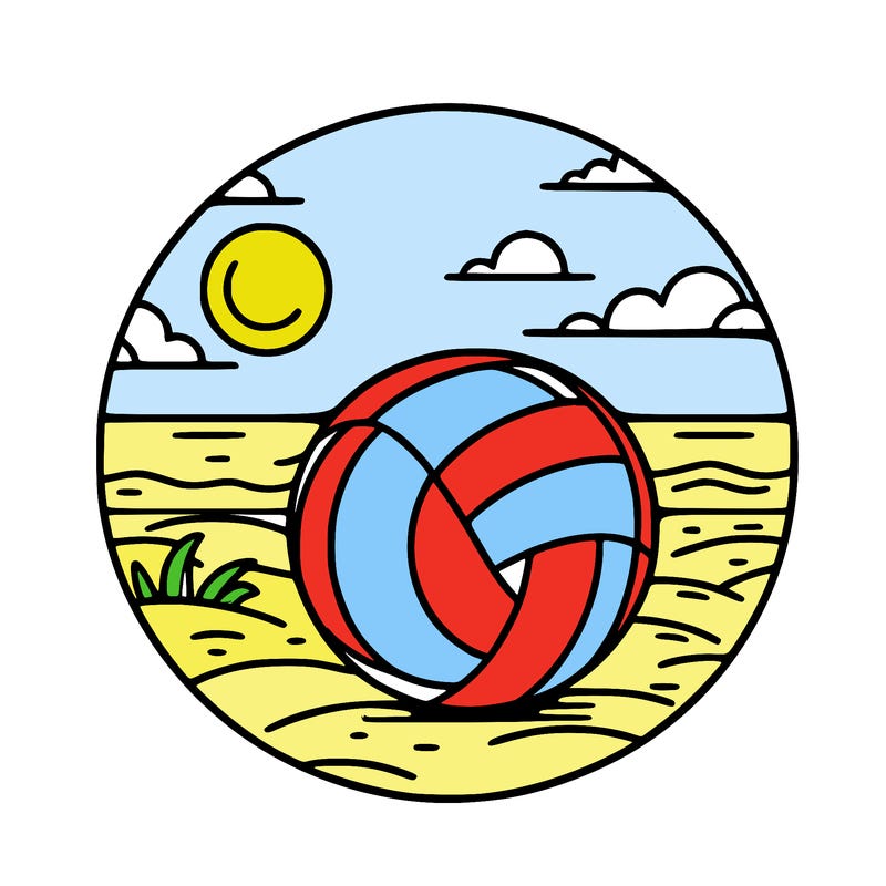 volleyball on a beach