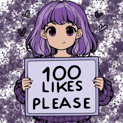 a girl holding a sign saying 100 likes please