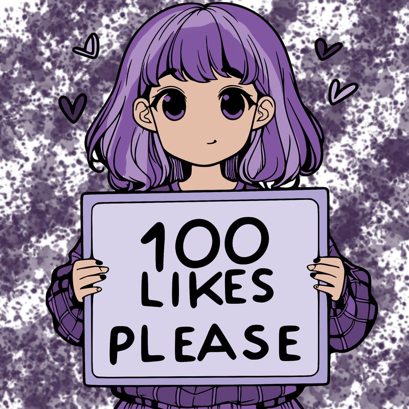 a girl holding a sign saying 100 likes please