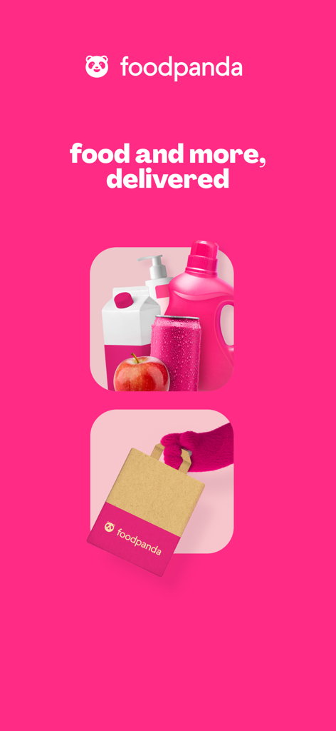 foodpanda mobile app screen showing food and grocery delivery services