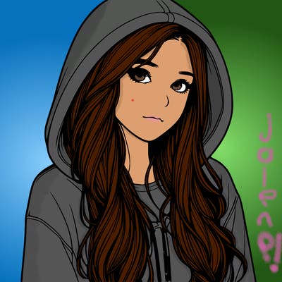 realistic girl with hoodie