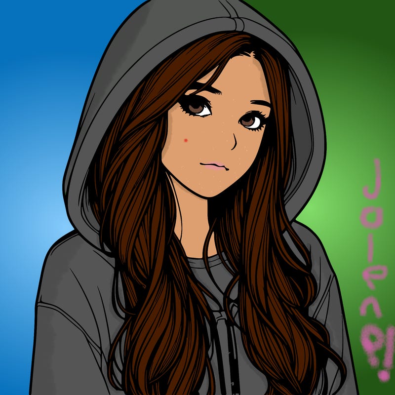 realistic girl with hoodie