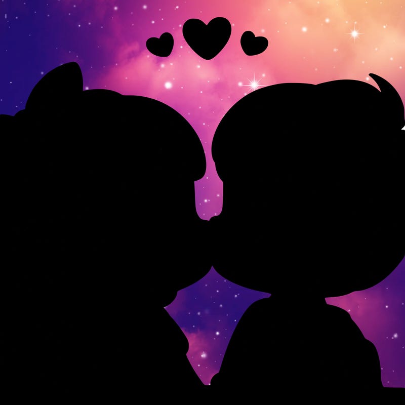 boy and girl kissing