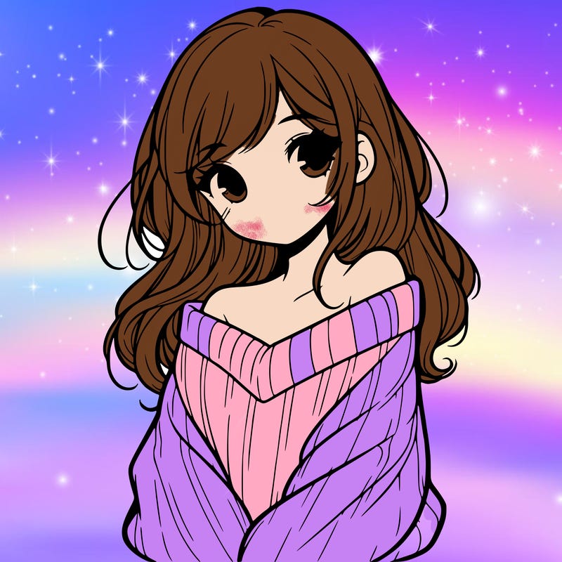 shy pretty girl wearing a sweater that is falling off one shoulder portrait