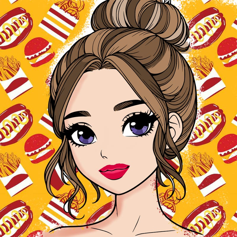 realistic pretty girl with hair in bun