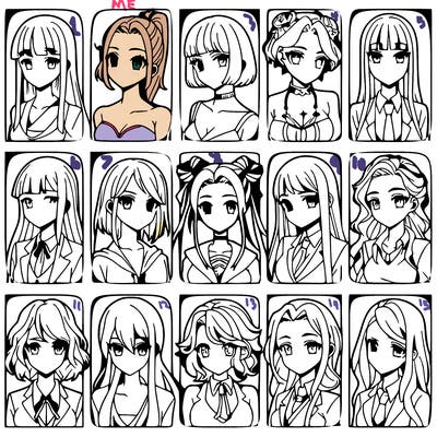 girls that look diffrent anime