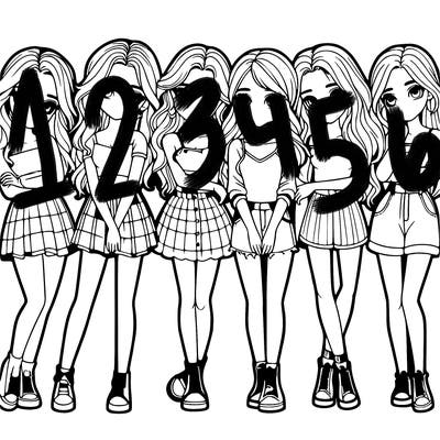 a group of girls realistic