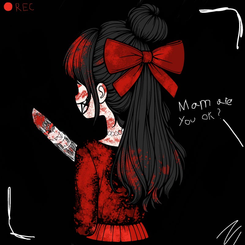 realistic girl  with hip length hair a bun and a big bow on the back of head