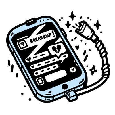 phone with breakup texts