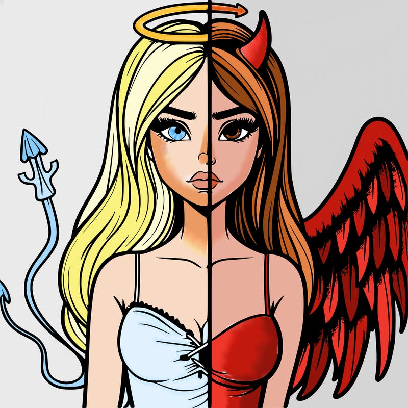 devil vs angel realistic girl