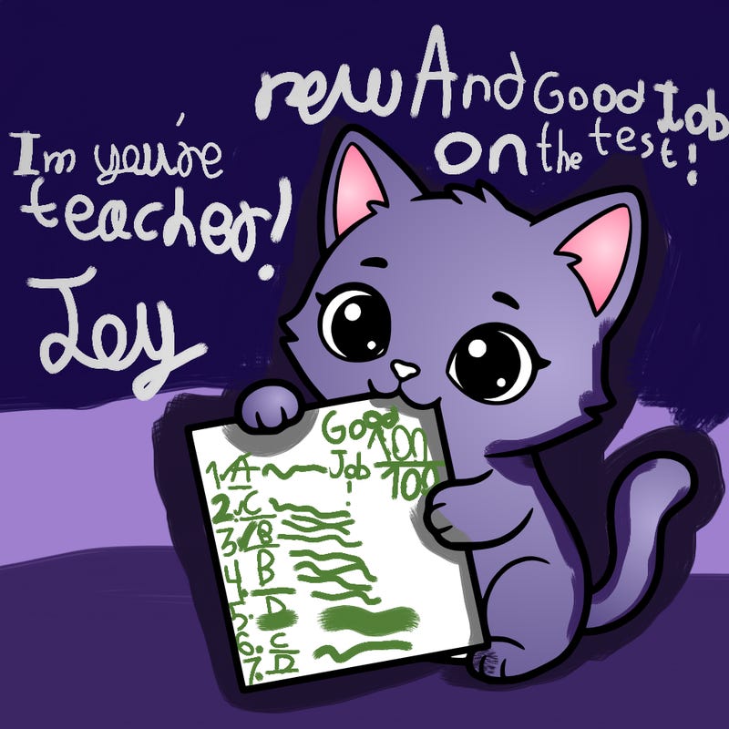 a small cat with a blank sheet of paper in its hand. the cat is sooooooo cute!