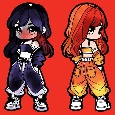 girl in crop top and baggy pants