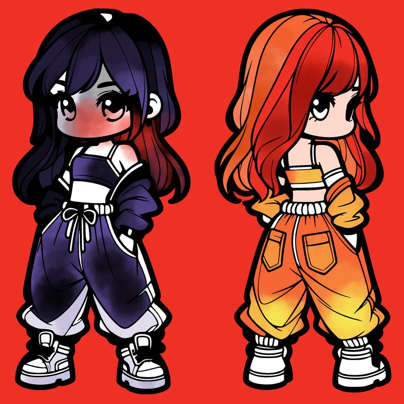 girl in crop top and baggy pants